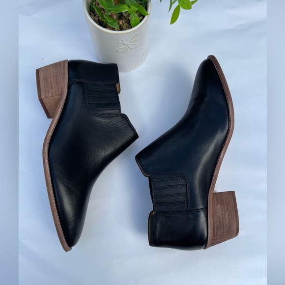 Madewell Sonia Chelsea black leather boots Truck Ankle Block Heel M3461 size 10 - Picture 5 of 10